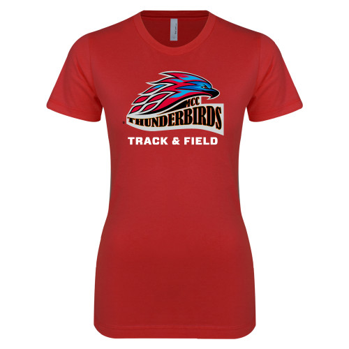 Next Level Womens Red Boyfriend Tee - Track & Field