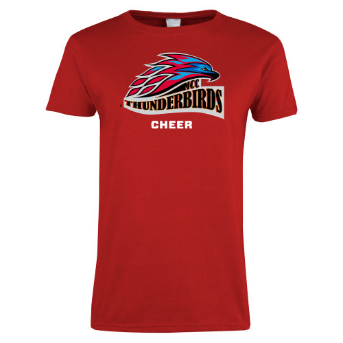  Womens Red Short Sleeve Tee - Cheer