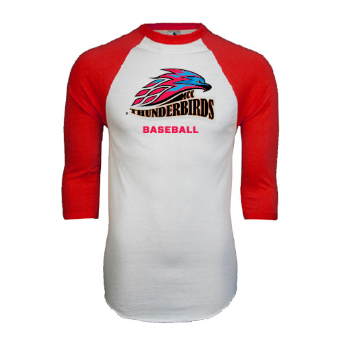 Main Image for  White/Red Raglan Baseball T Shirt