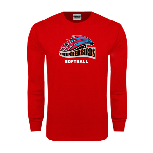  Red Long Sleeve T Shirt - Softball