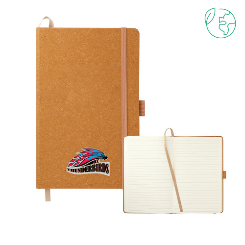  5.5 x 8.5 Natural FSC Mix Recycled Leather Bound Journal - Official Logo