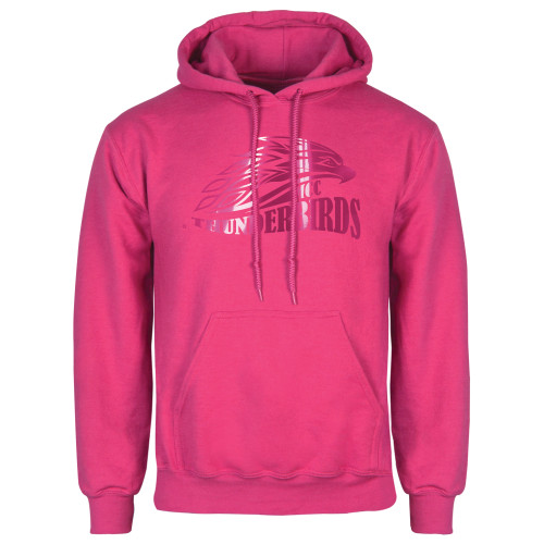  Womens Fuchsia Fleece Hoodie - Official Logo Foil