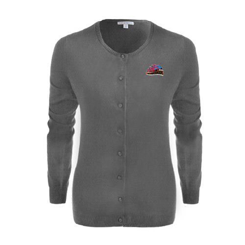  Womens Charcoal Cardigan Sweater - Official Logo