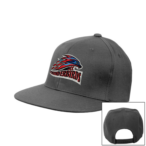  Charcoal Flat Bill Snapback Hat - Official Logo