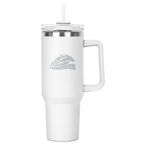  Hippo White Mug & Straw Lid with Twist Closure 40 oz - Official Logo Engraved
