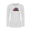 Thumbnail image for  Womens White Long Sleeve V Neck Tee