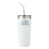 Thumbnail image for  Faye White Vacuum Tumbler w/ Stainless Steel Straw 20 oz