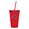 Thumbnail image for  Madison Double Wall Red Tumbler w/Straw 16oz