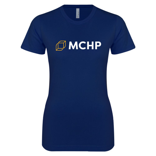  Next Level Womens Navy Boyfriend Tee - Secondary Mark