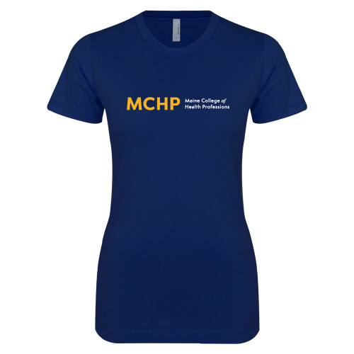  Next Level Womens Navy Boyfriend Tee - Horizontal