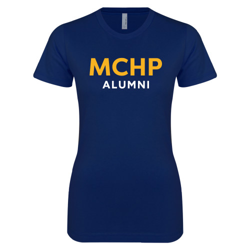  Next Level Womens Navy Boyfriend Tee - Alumni