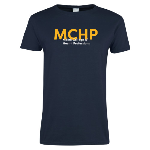  Womens Short Sleeve Navy Tee - Overlapping