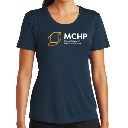  Womens Navy Performance Tee - Primary Mark
