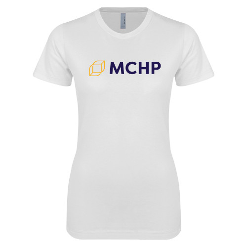  Next Level Womens White Boyfriend Tee - Secondary Mark