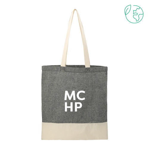  Split Recycled Black Cotton Twill Convention Tote - Stacked