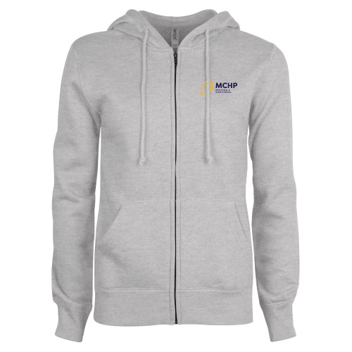  ENZA Womens Grey Fleece Full Zip Hoodie - Primary Mark