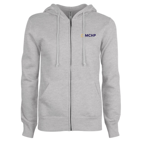  ENZA Womens Grey Fleece Full Zip Hoodie - Secondary Mark