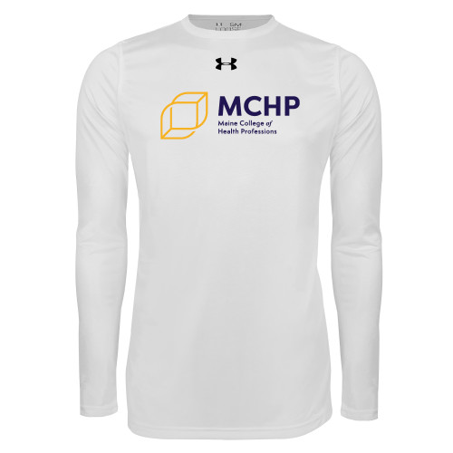  Under Armour White Long Sleeve Tech Tee - Primary Mark