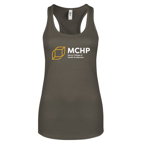  Next Level Womens Charcoal Racerback Tank - Primary Mark