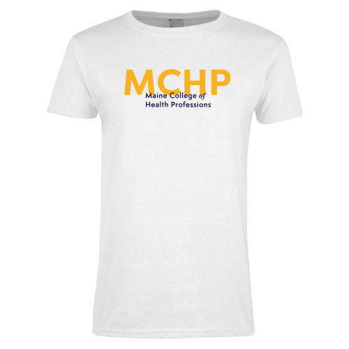  Womens White Short Sleeve Tee - Overlapping