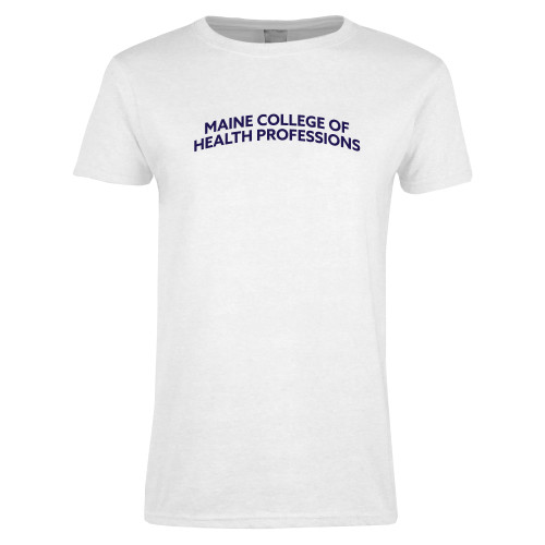  Womens White Short Sleeve Tee - Arched