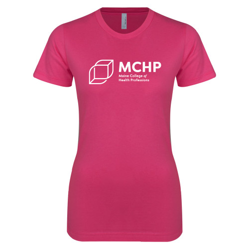 Next Level Womens Fuchsia Boyfriend Tee - Primary Mark