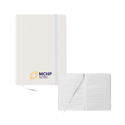  5x7 White Hard Cover Journal - Primary Mark