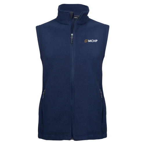  Navy Fleece Full Zip Vest - Secondary Mark