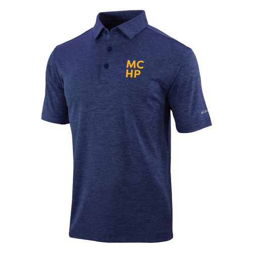  Columbia Navy Sand Tee Polo - Stacked