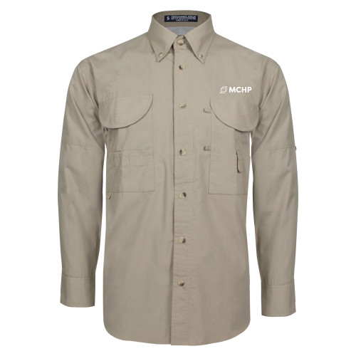  Khaki Fishing Shirt Performance Long Sleeve - Secondary Mark