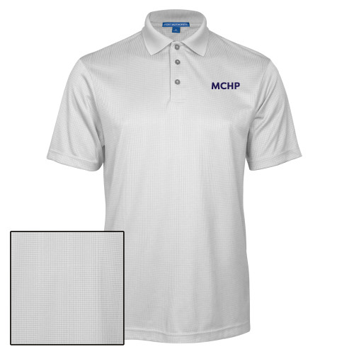 White Performance Fine Jacquard Polo - MCHP