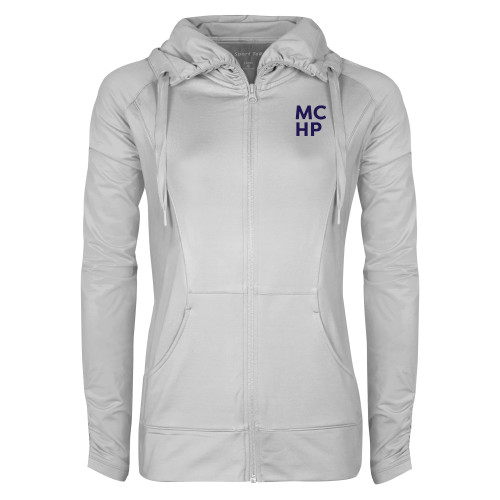  Womens White Sport Wick Stretch Full Zip Jacket - Stacked