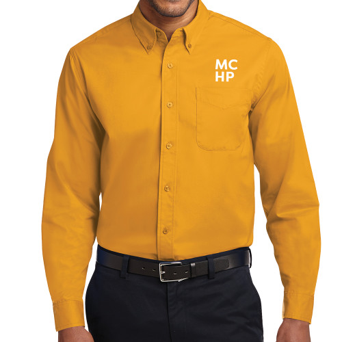  Gold Twill Button Down Long Sleeve - Stacked