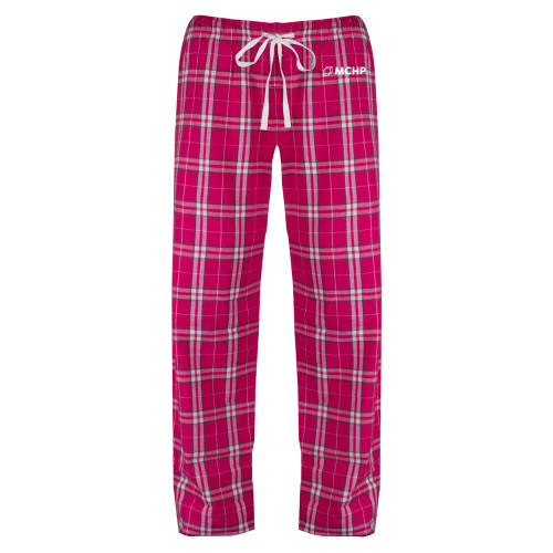  Womens Dark Fuchsia/White Flannel Pajama Pant - Secondary Mark