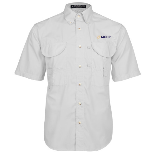  White Fishing Shirt Performance Short Sleeve - Secondary Mark