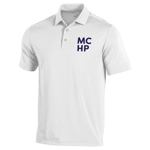  Under Armour White Performance Polo - Stacked