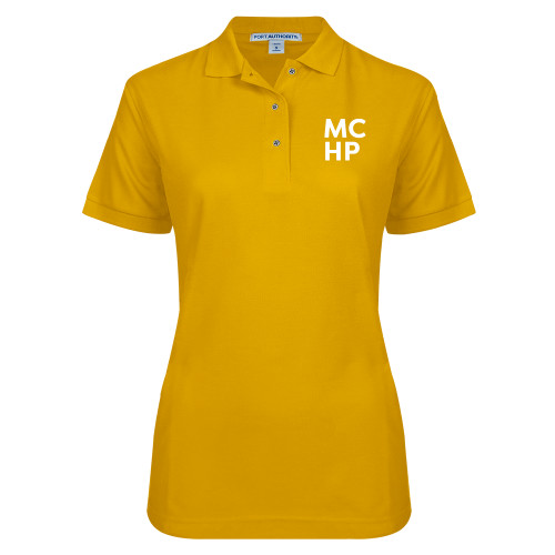  Womens Silk Touch Gold Pique Polo - Stacked