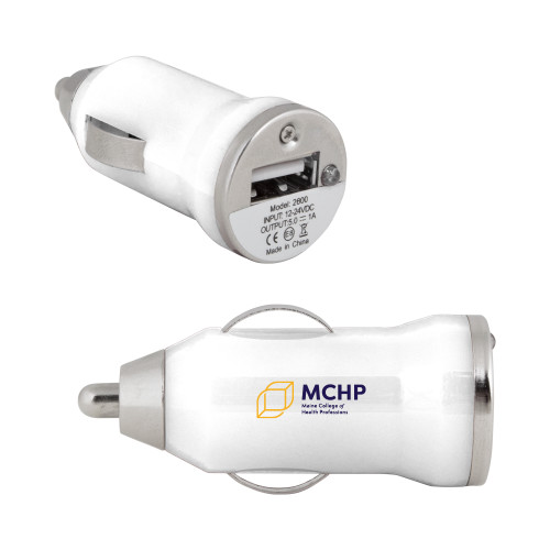  On the Go White Car Charger - Primary Mark