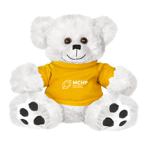  Plush Big Paw 8 1/2 inch White Bear w/Gold Shirt - Primary Mark