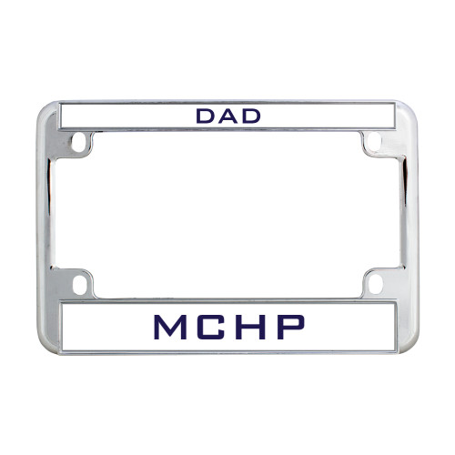  Metal Motorcycle License Plate Frame in Chrome - Dad