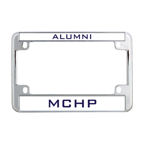  Metal Motorcycle License Plate Frame in Chrome - Alumni