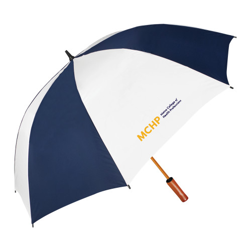  64 Inch Navy/White Umbrella - Horizontal