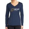 Thumbnail image for  Womens Navy Performance Long Sleeve V Neck Shirt