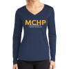 Thumbnail image for  Womens Navy Performance Long Sleeve V Neck Shirt