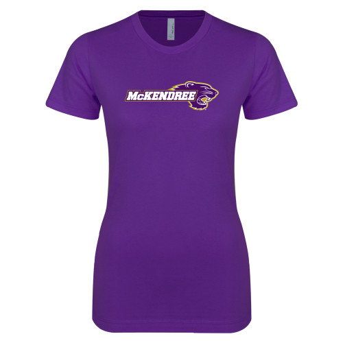  Next Level Womens Purple Boyfriend Tee - Primary Mark