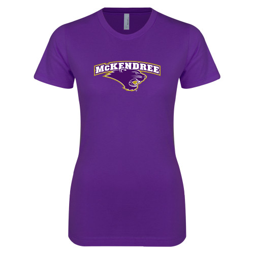  Next Level Womens Purple Boyfriend Tee - Secondary Mark