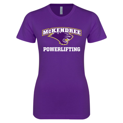  Univ Next Level Womens Purple Boyfriend Tee - Powerlifting