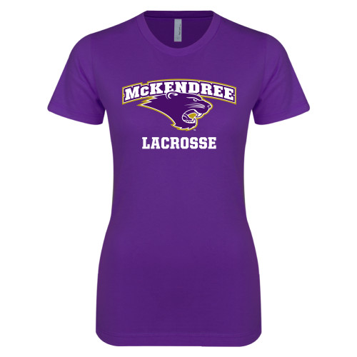  Univ Next Level Womens Purple Boyfriend Tee - Lacrosse