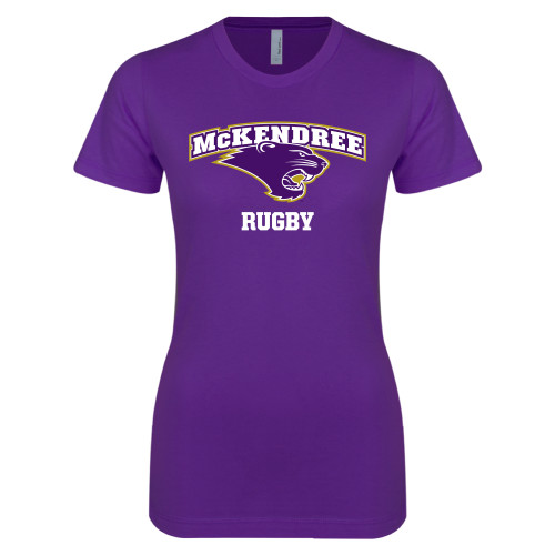 Univ Next Level Womens Purple Boyfriend Tee - McKendree Rugby