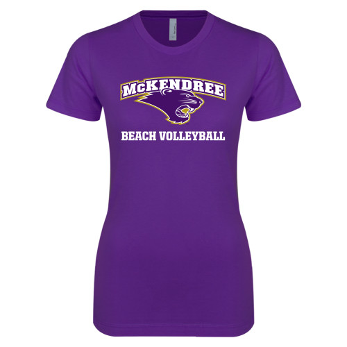  Univ Next Level Womens Purple Boyfriend Tee - McKendree Volleyball